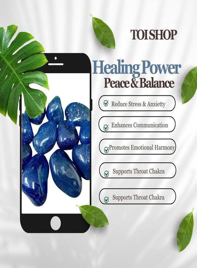 TOI SHOP Tumble/Pebbles Stone. for Reiki, Crystal, Vastu, Fang Shui Aura, Home Decor, Office Decor, Gifting, Good Luck, showpiece etc(400 gm) (Blue A+, 400) - Image 3